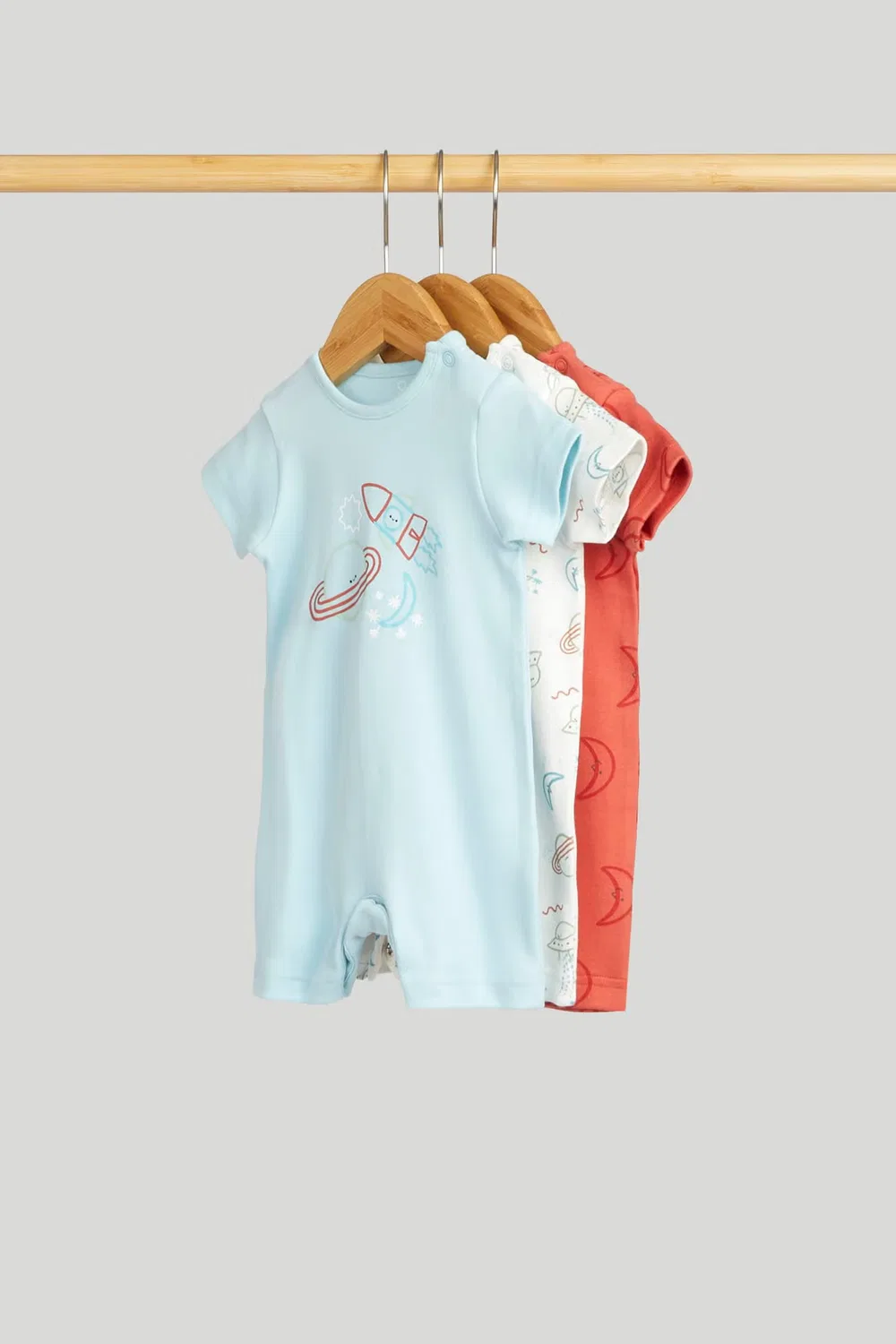 Боди-комбинезон с принтом космос комплект из 3 штук Mothercare, мультиколор
