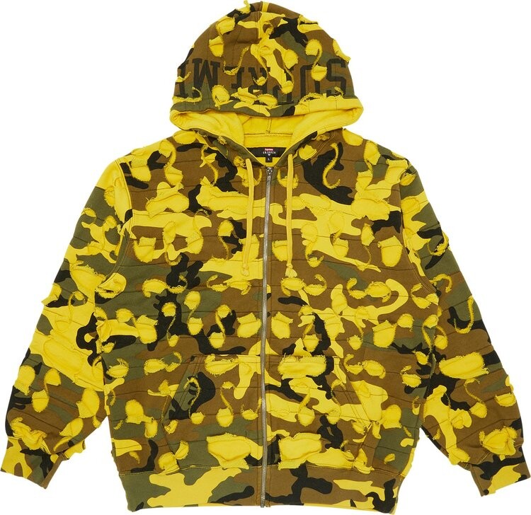 Толстовка Supreme x Griffin Zip Up Hooded Sweatshirt 'Yellow Camo', желтый — фото 2