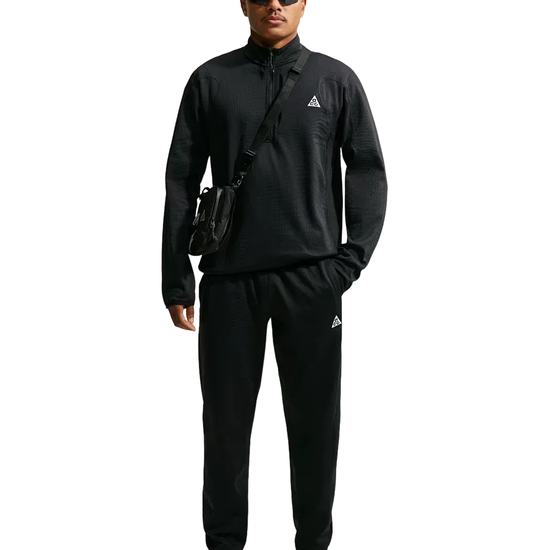 Мужская футболка с принтом Nike ACG Wolf Grid Therma-FIT 1 2-Zip, черный — фото 2