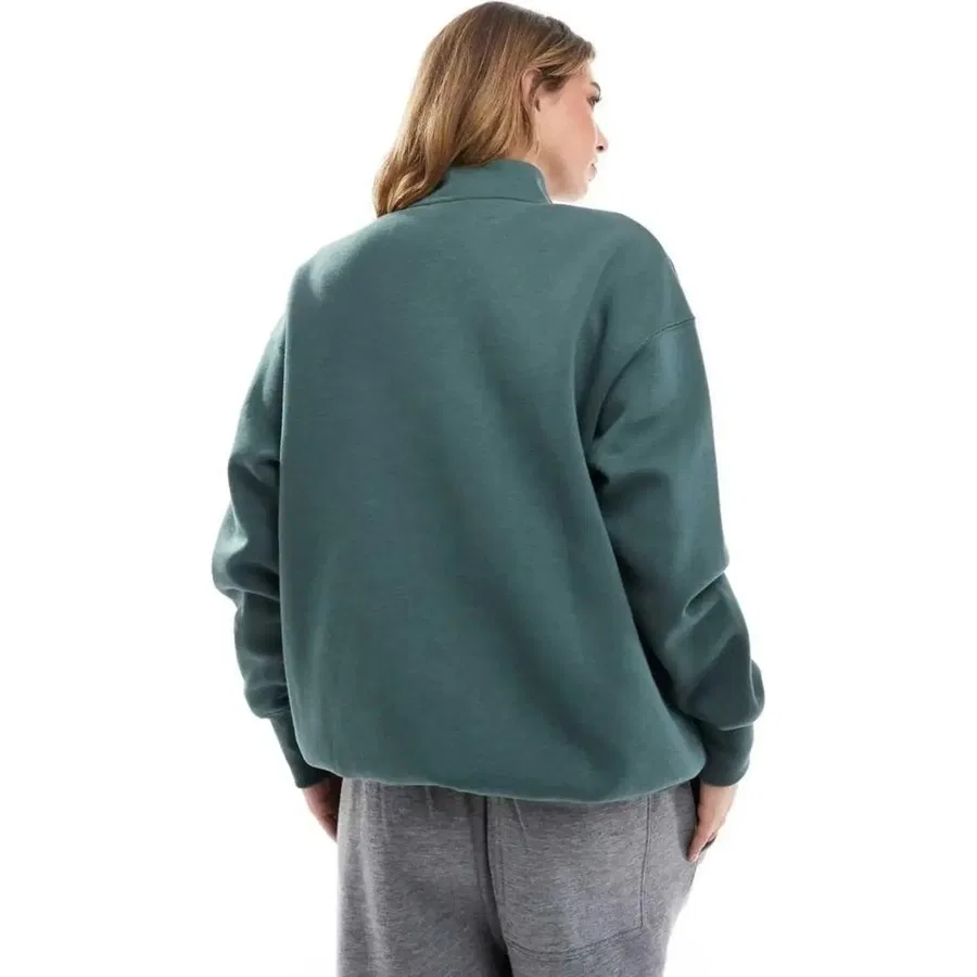 Женский свитшот oversize с четвертью молнией Phoenix Fleece Logo Qz Nike, Зеленый — фото 3