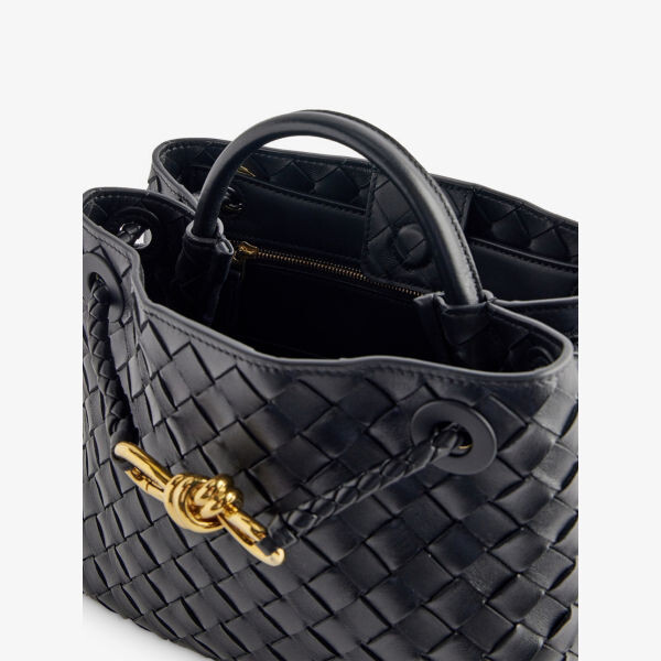 Кожаная сумка Andiamo с верхней ручкой Bottega Veneta, черный — фото 4