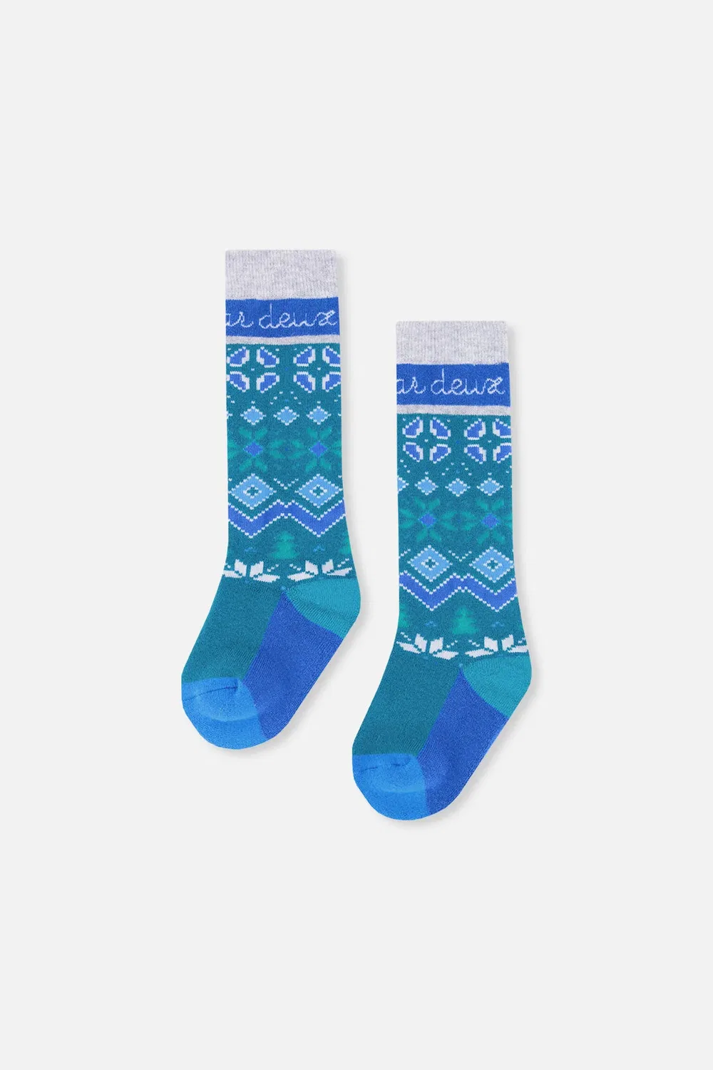 Детские носки для горнолыжного спорта с согревающим эффектом Deux par Deux, Dark Turquoise