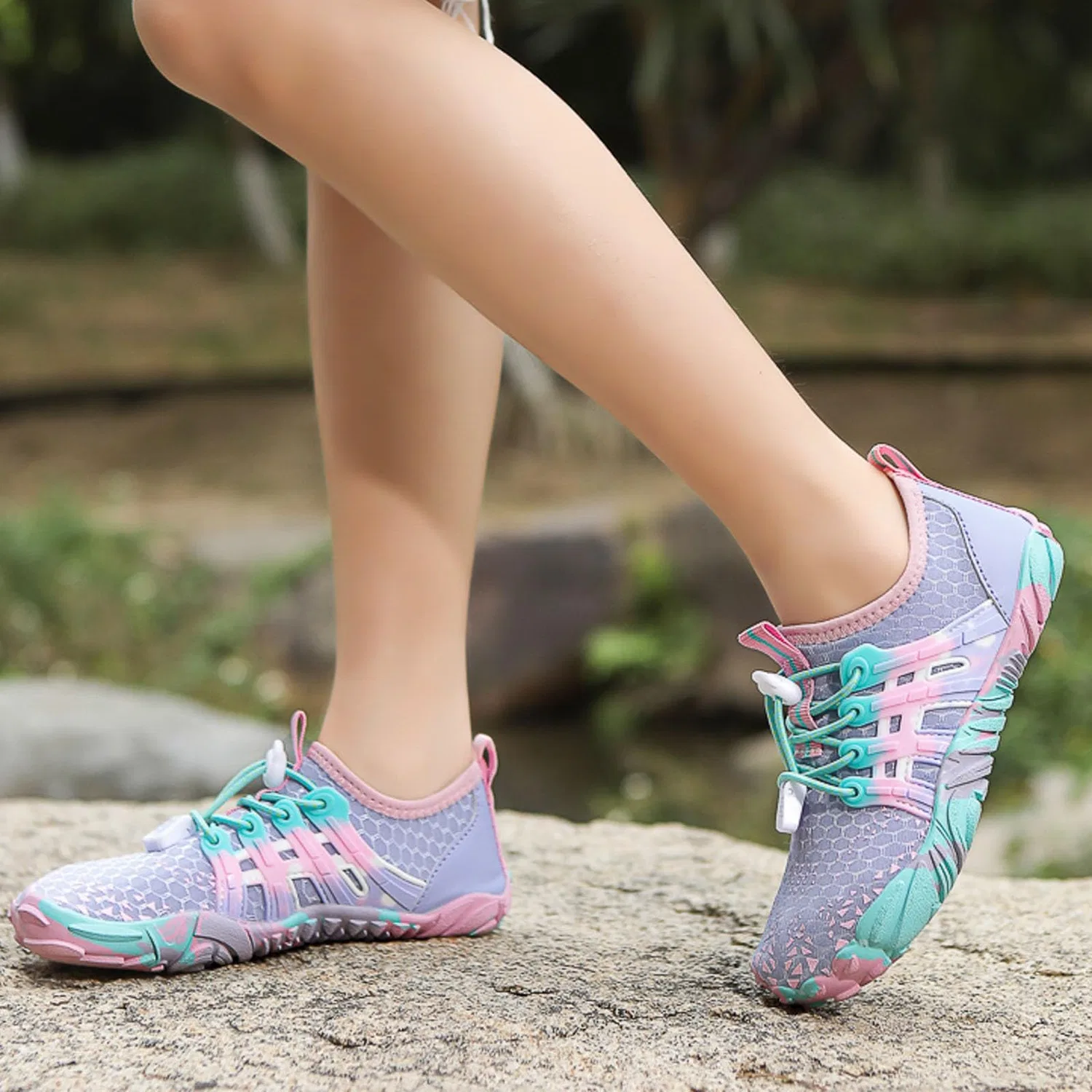 Детские кроссовки для девочек с принтом Pianta Larga Barefoot, Purple — фото 3