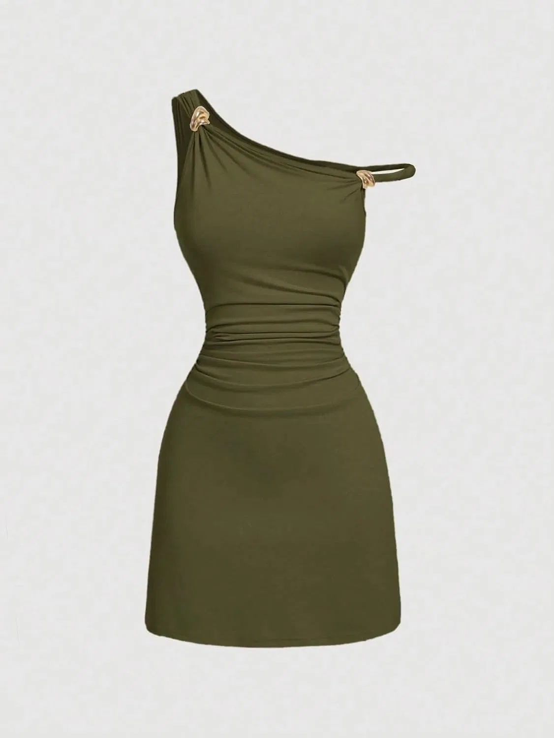 Женское облегающее платье с драпировкой Army Green, Army Green — фото 3