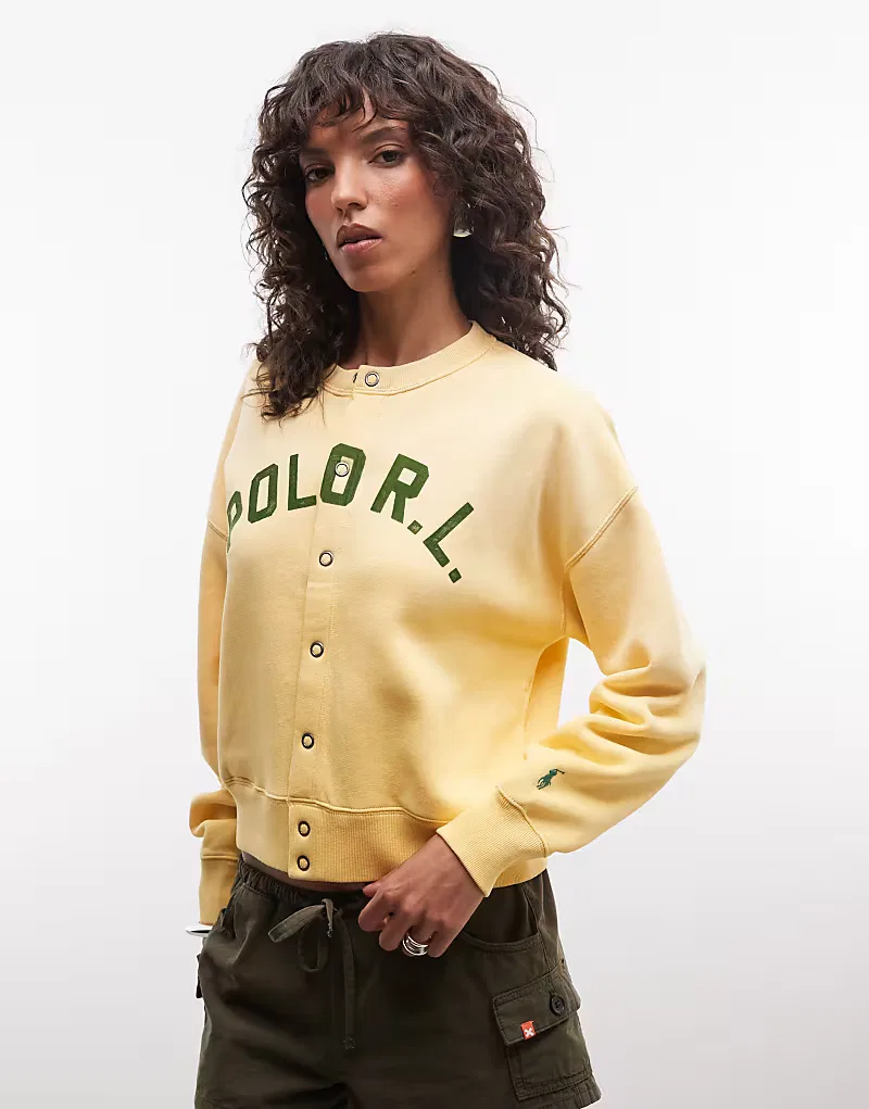 Толстовка Polo Ralph Lauren RL на пуговицах, желтый