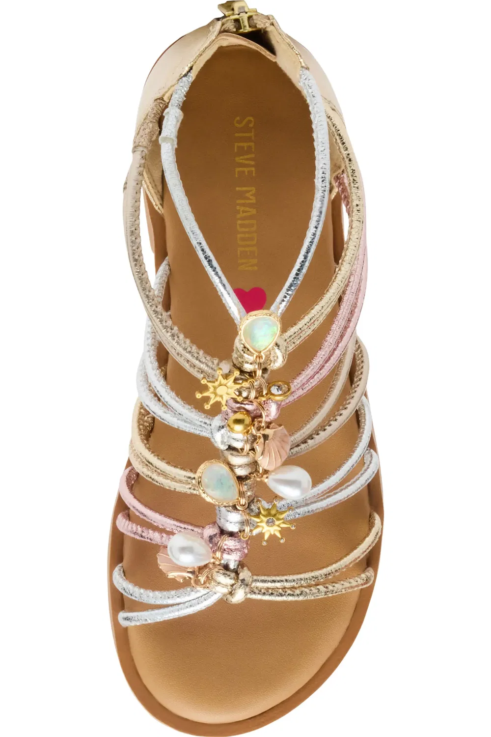 Детские сандалии клетка с подвесками JGlowee Steve Madden, Metallic Multi — фото 4