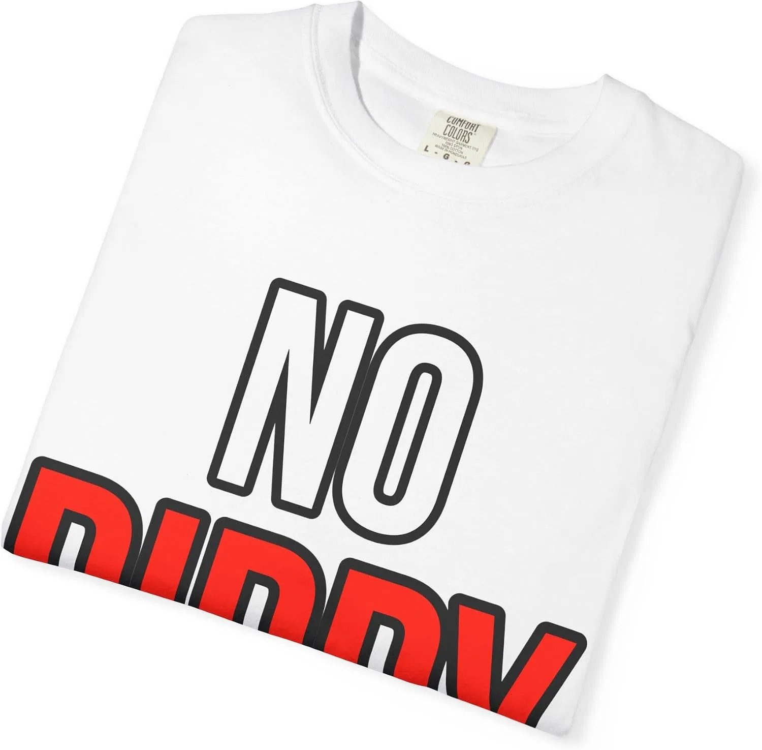 Футболка с принтом No Diddy Comfort Colors 1717, White — фото 4