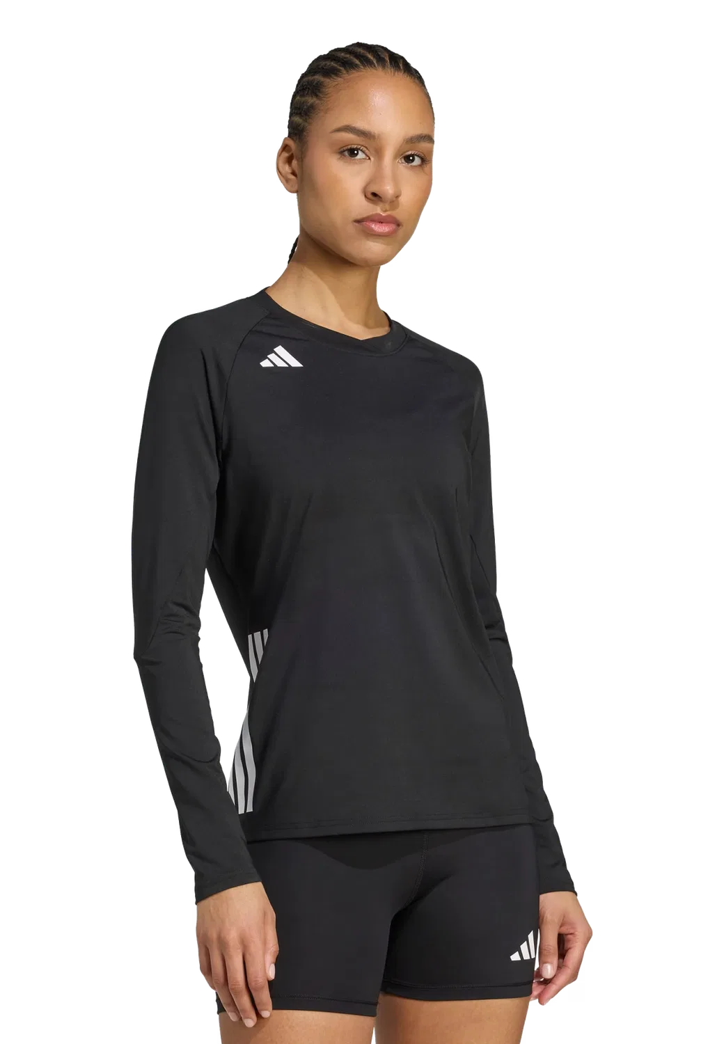 Женская длинная футболка с длинным рукавом Adidas, черный — фото 2
