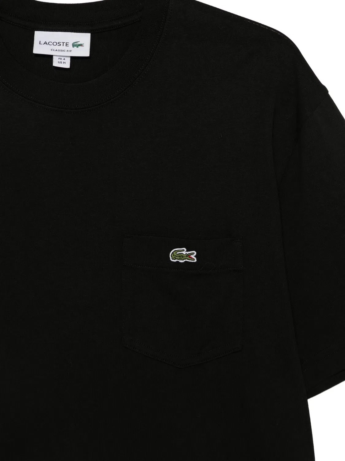 Футболка с логотипом и нагрудным карманом Lacoste, черный — фото 2