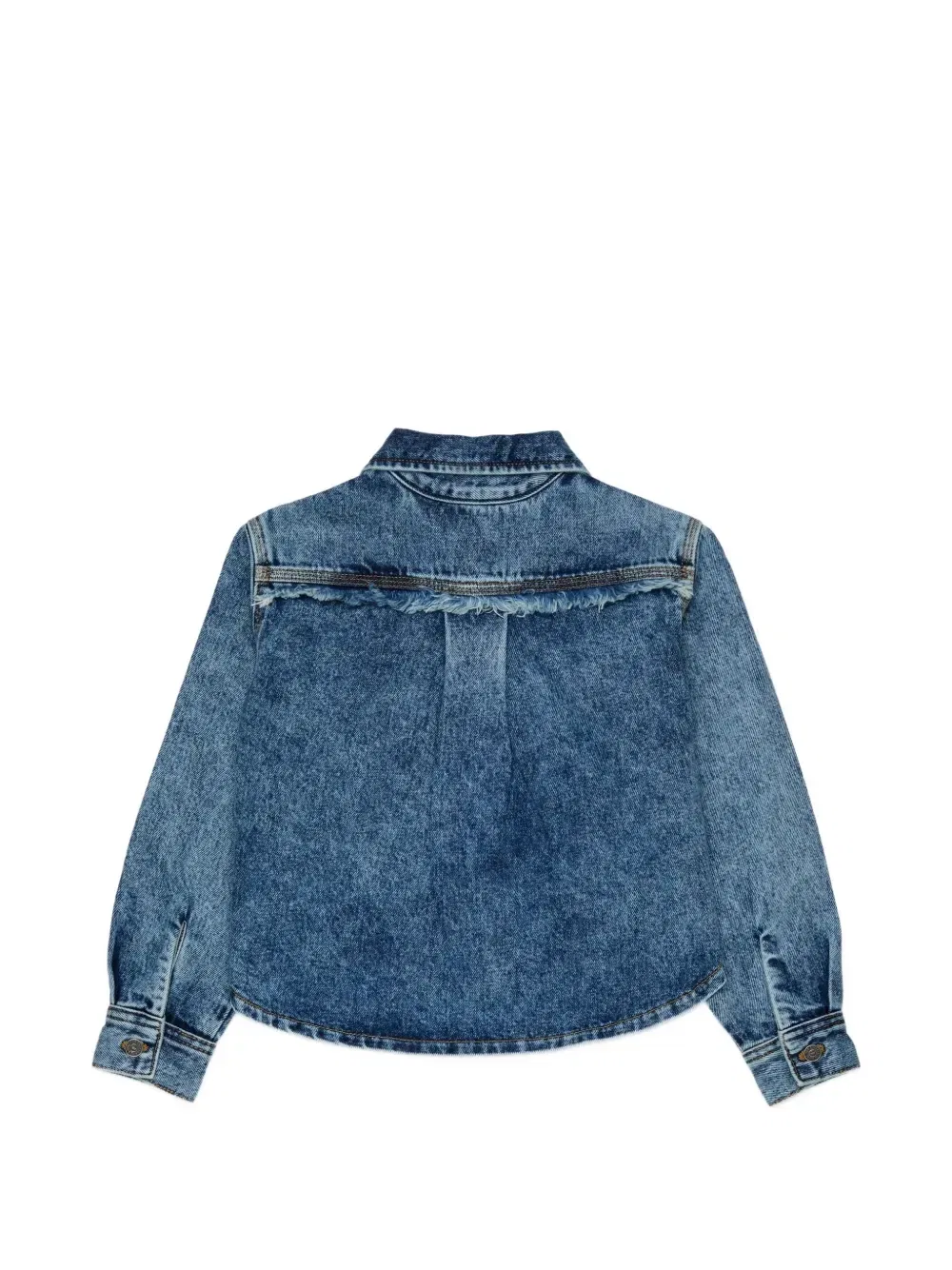 Джинсовая куртка с вышитым логотипом Diesel Kids, синий — фото 2