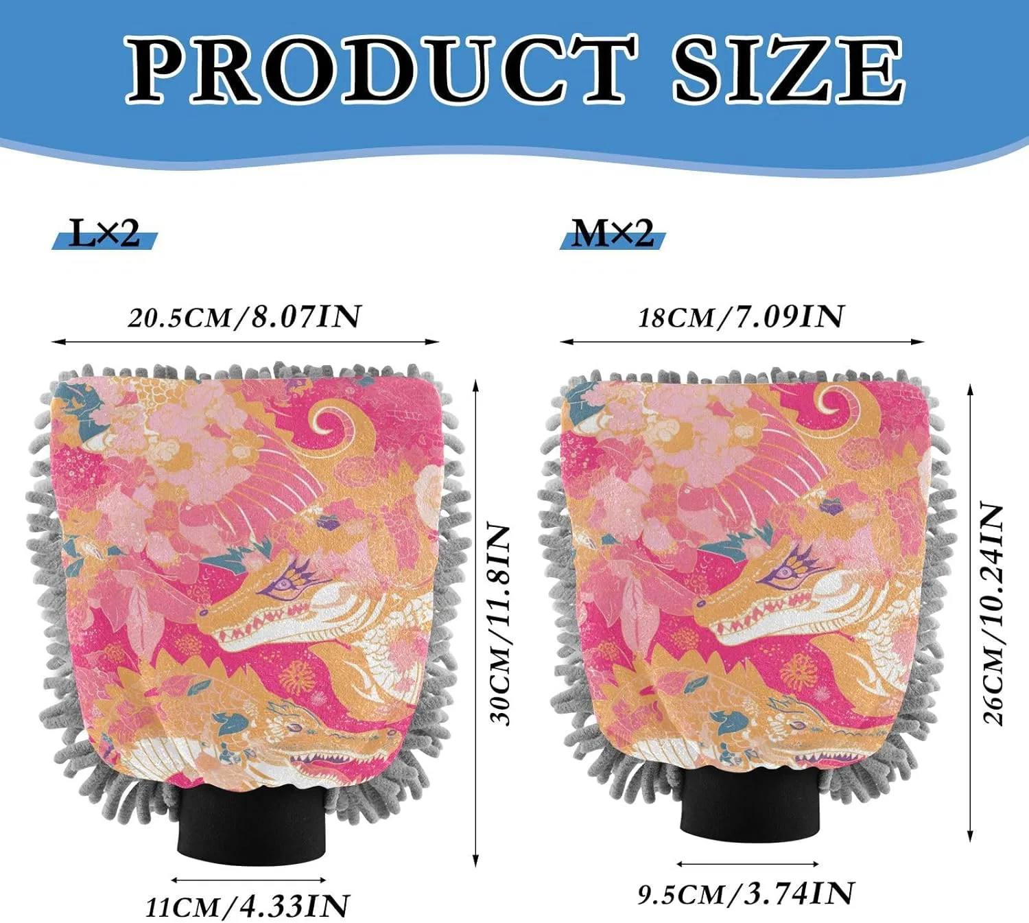 Микрофибровая варежка для мытья авто, Voucong, 30x20,3 см, Rosa — фото 2