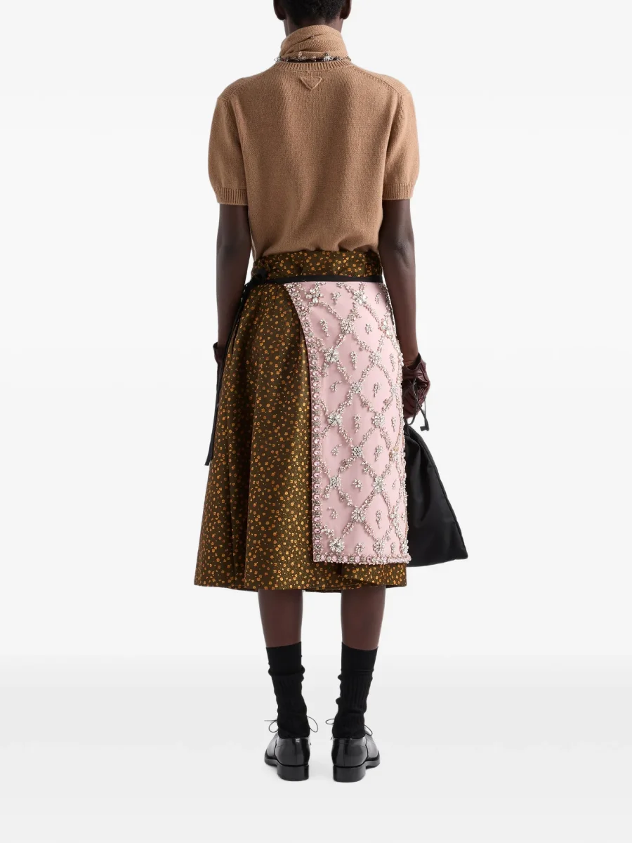 Юбка Prada в цветочный жаккард, зеленый — фото 3