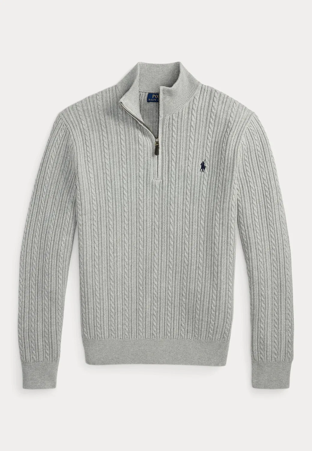 Хлопковый свитер с высоким воротником и косами Polo Ralph Lauren, Andover Heather — фото 4