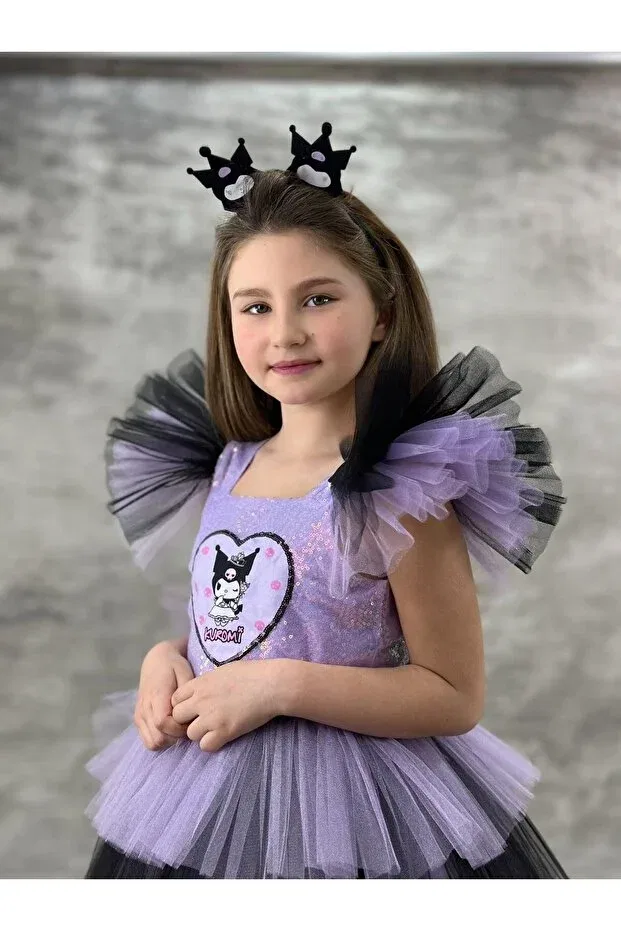 Детское платье для девочек из фатина с принтом Kuromi themed Sy Store, Lilac — фото 2