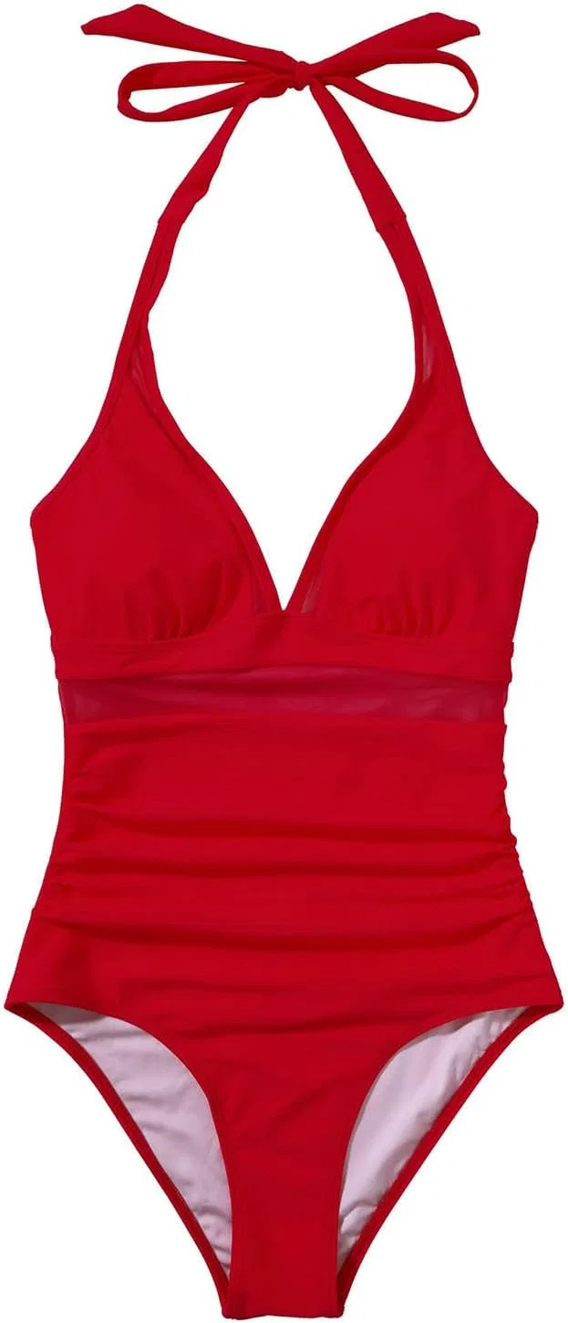 Женский бикини с завязками на шее Halter, Red — фото 3