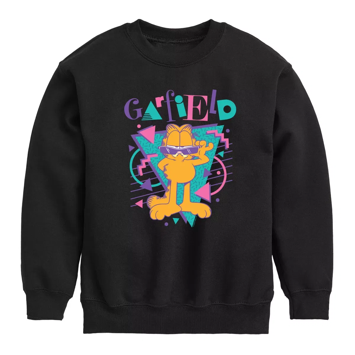 Детский свитшот для мальчиков с принтом Garfield 90S Logo Garfield, Black
