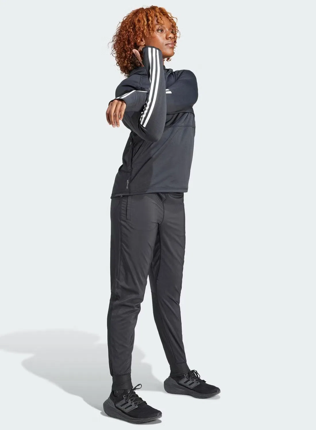 Брюки для бега с боковыми карманами Own the Run Adidas, серый — фото 4