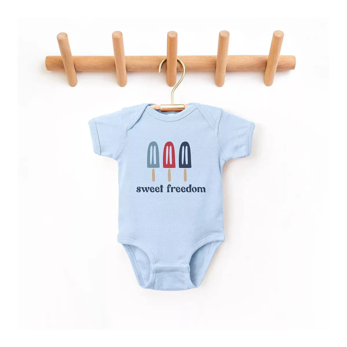 Детское боди для мальчиков с коротким рукавом Sweet Freedom Popsicles The Juniper Shop, Light Blue