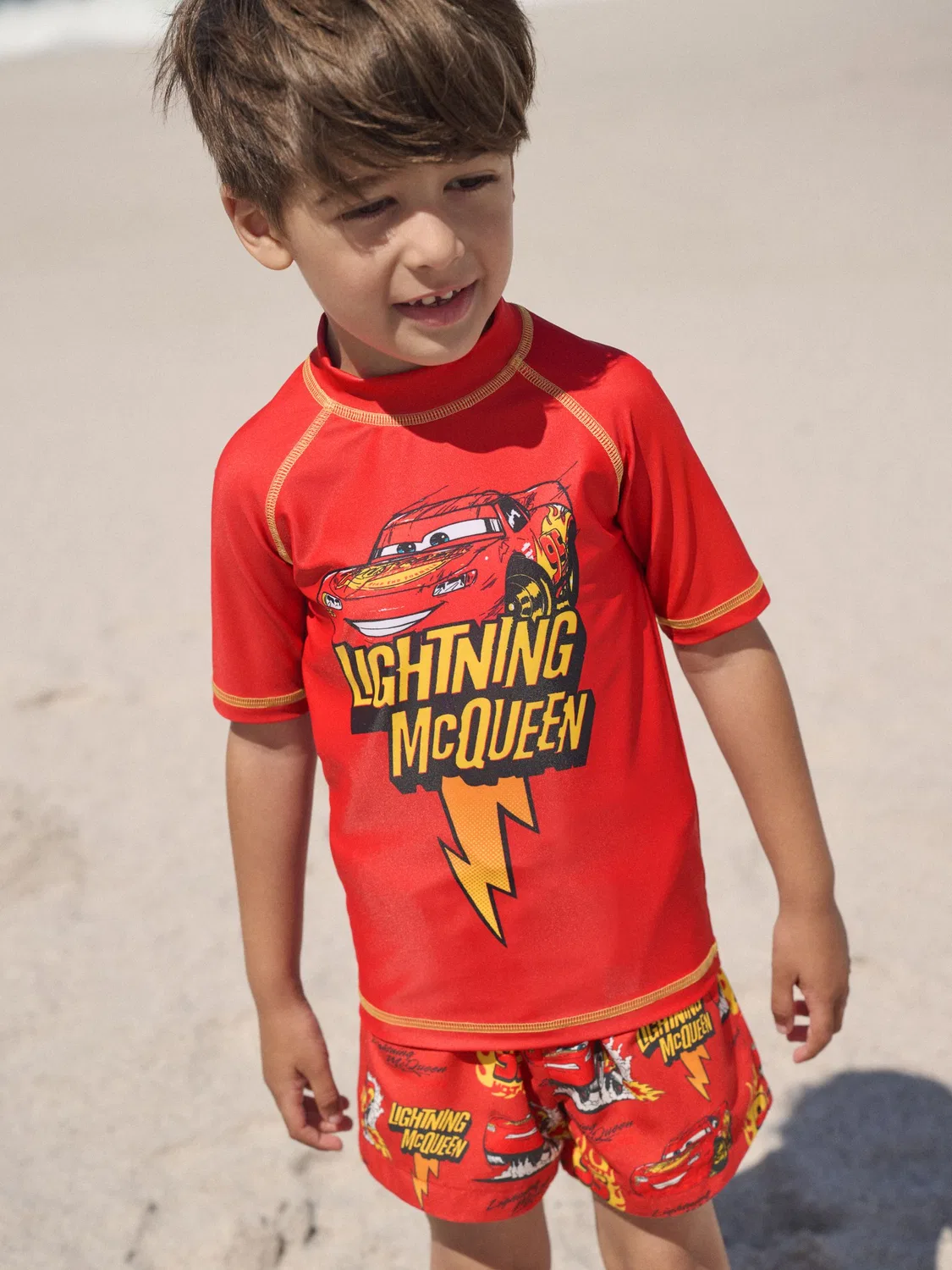 Набор для плавания с Молнией Маккуин, рашгард и шорты Next, Lightening McQueen