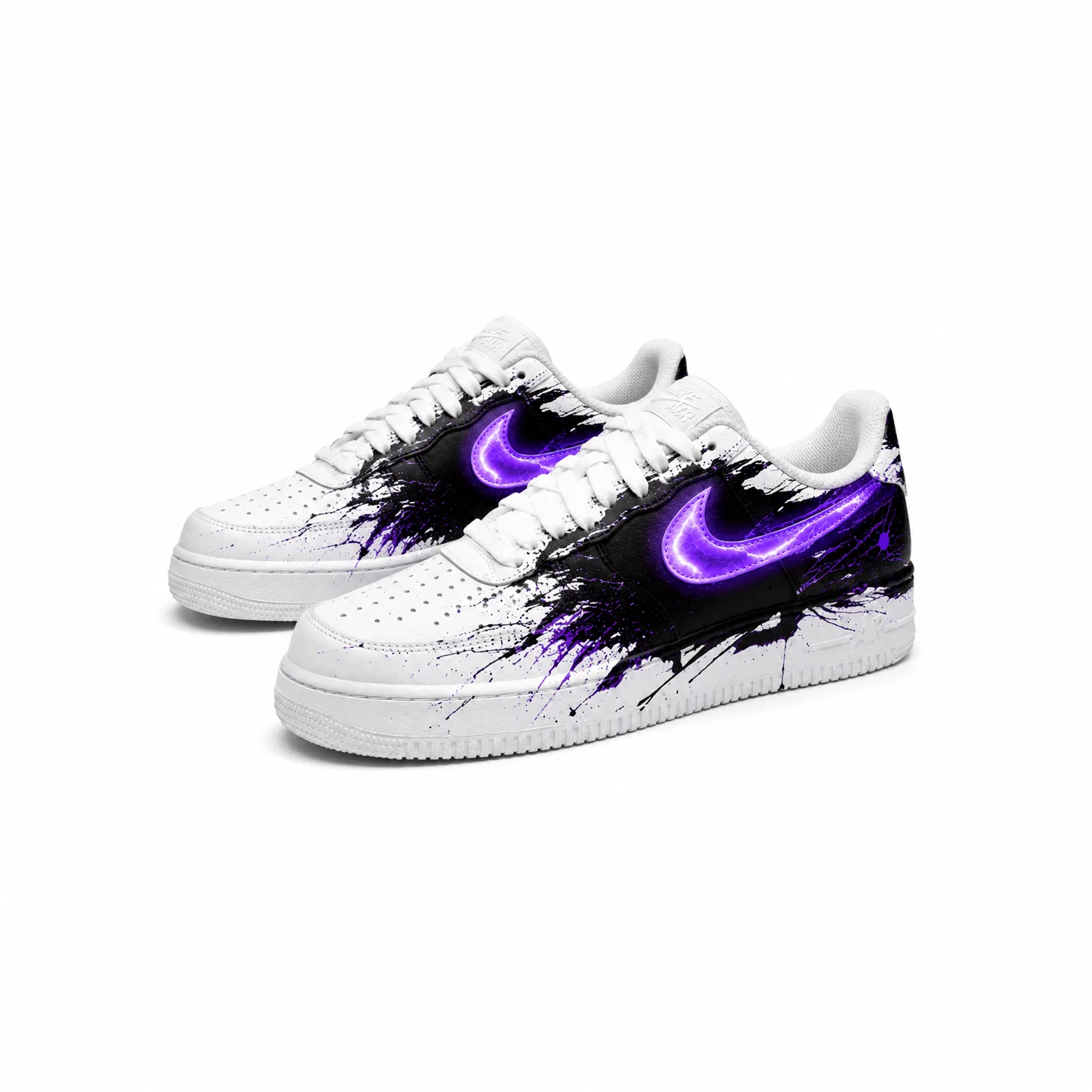 Кроссовки для скейтбординга Air Force 1, Nike, White Black Purple — фото 4