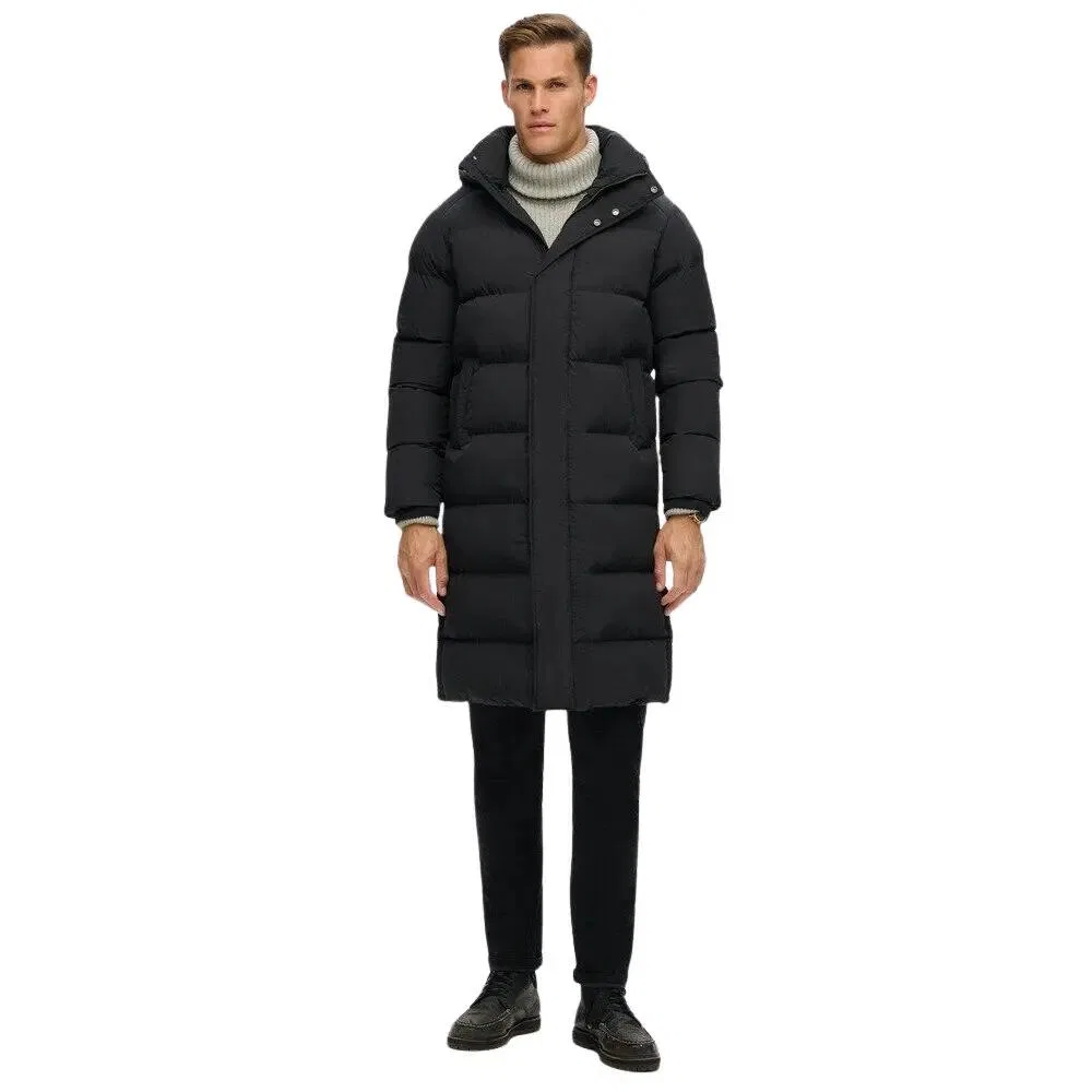 Женская длинная куртка с капюшоном Superdry, Schwarz — фото 2