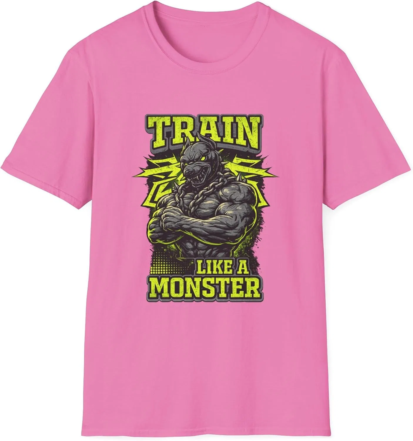 Женская футболка с принтом Train Like a Monster Gildan 64000, Azalea