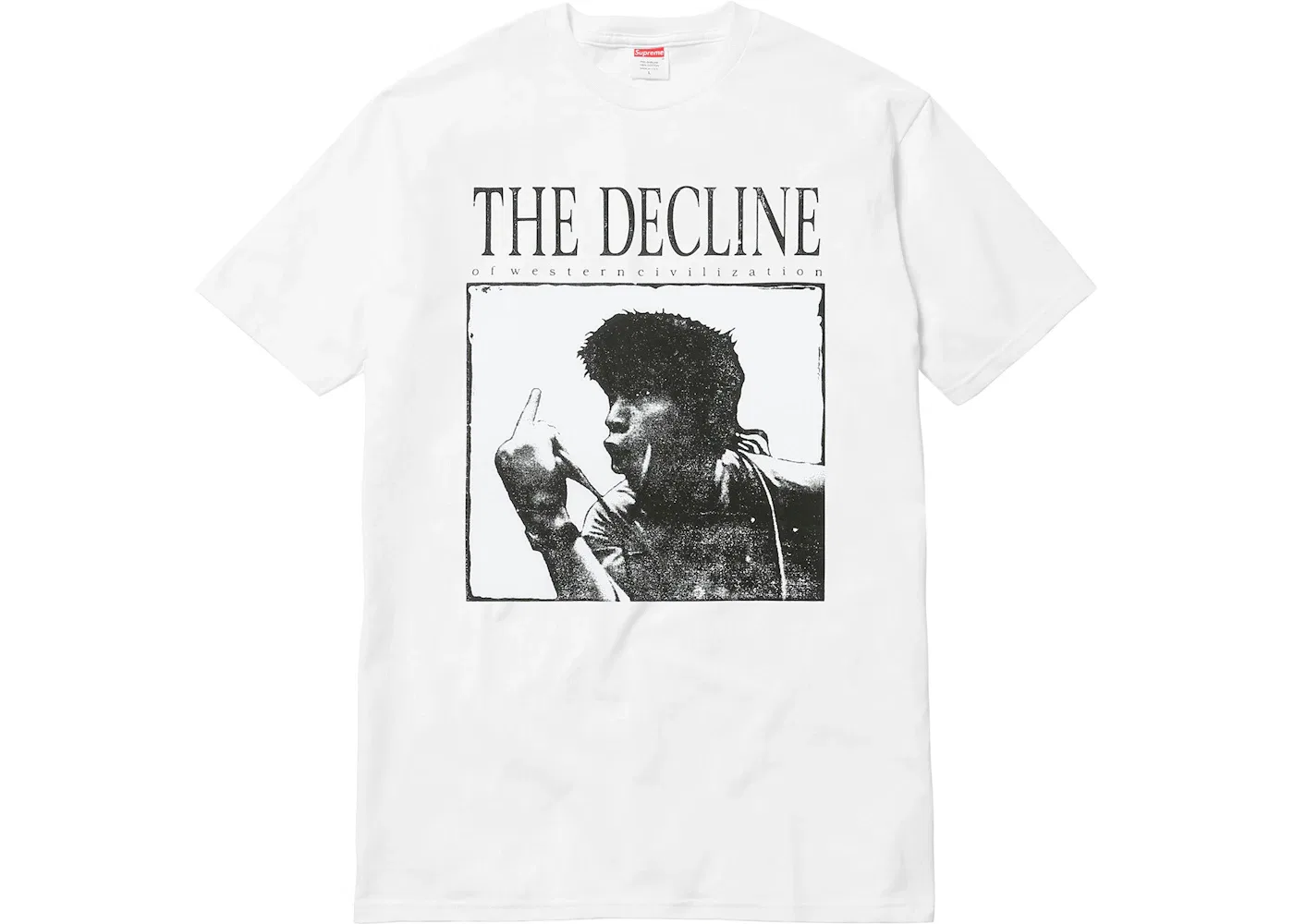 Мужская футболка с принтом Supreme Decline of Western Civilization Tee, White