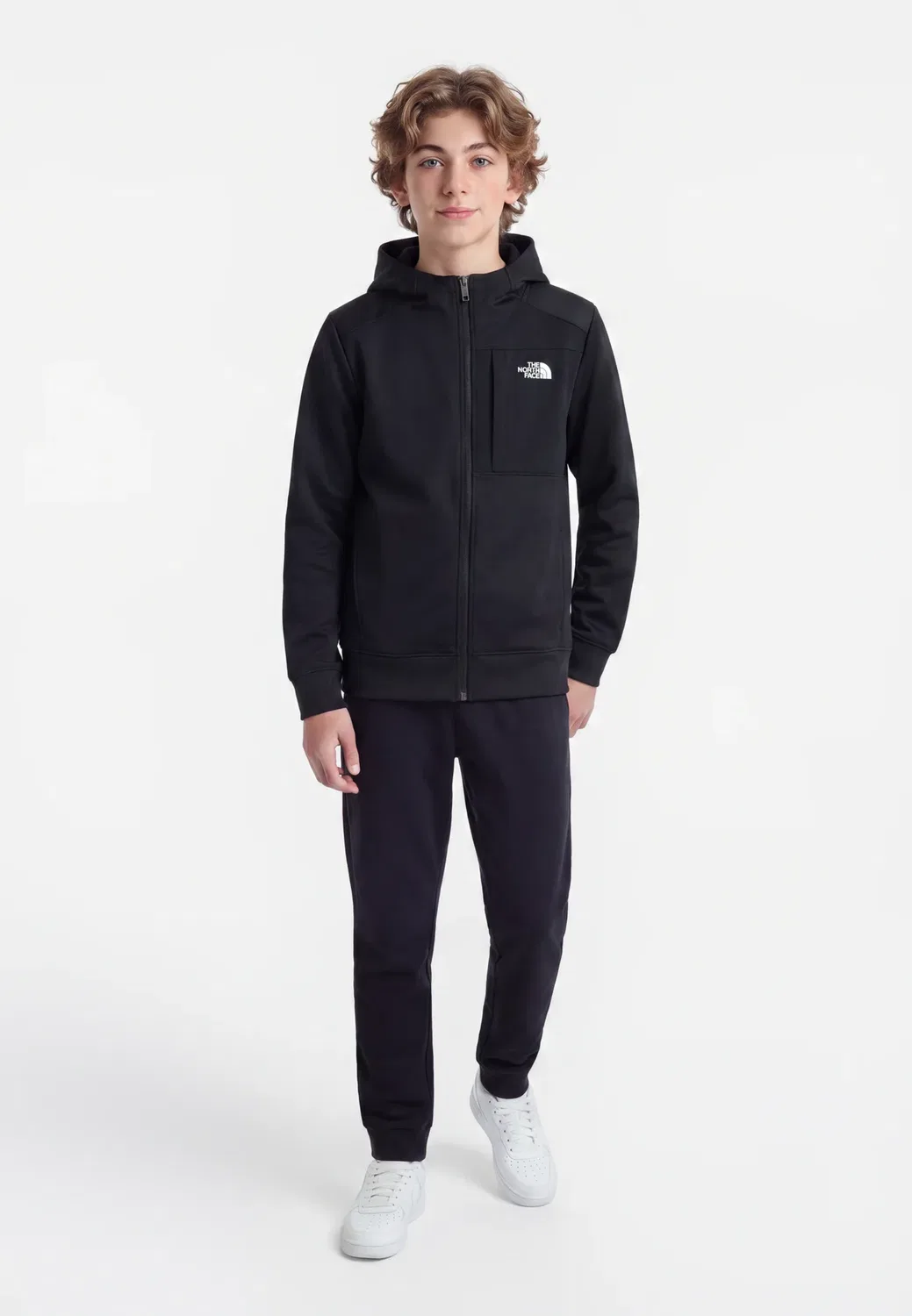 Подростковая спортивная толстовка унисекс на молнии The North Face, Black
