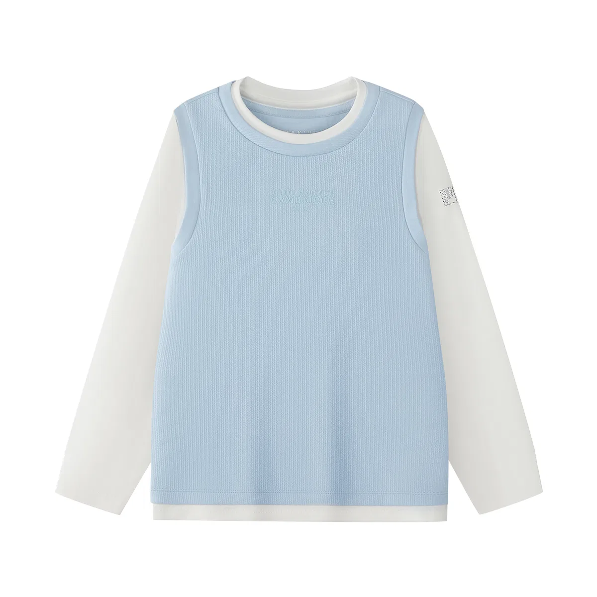 Детская футболка с круглым вырезом, умеренная растяжимость, Sky Clear Blue, FILA KIDS