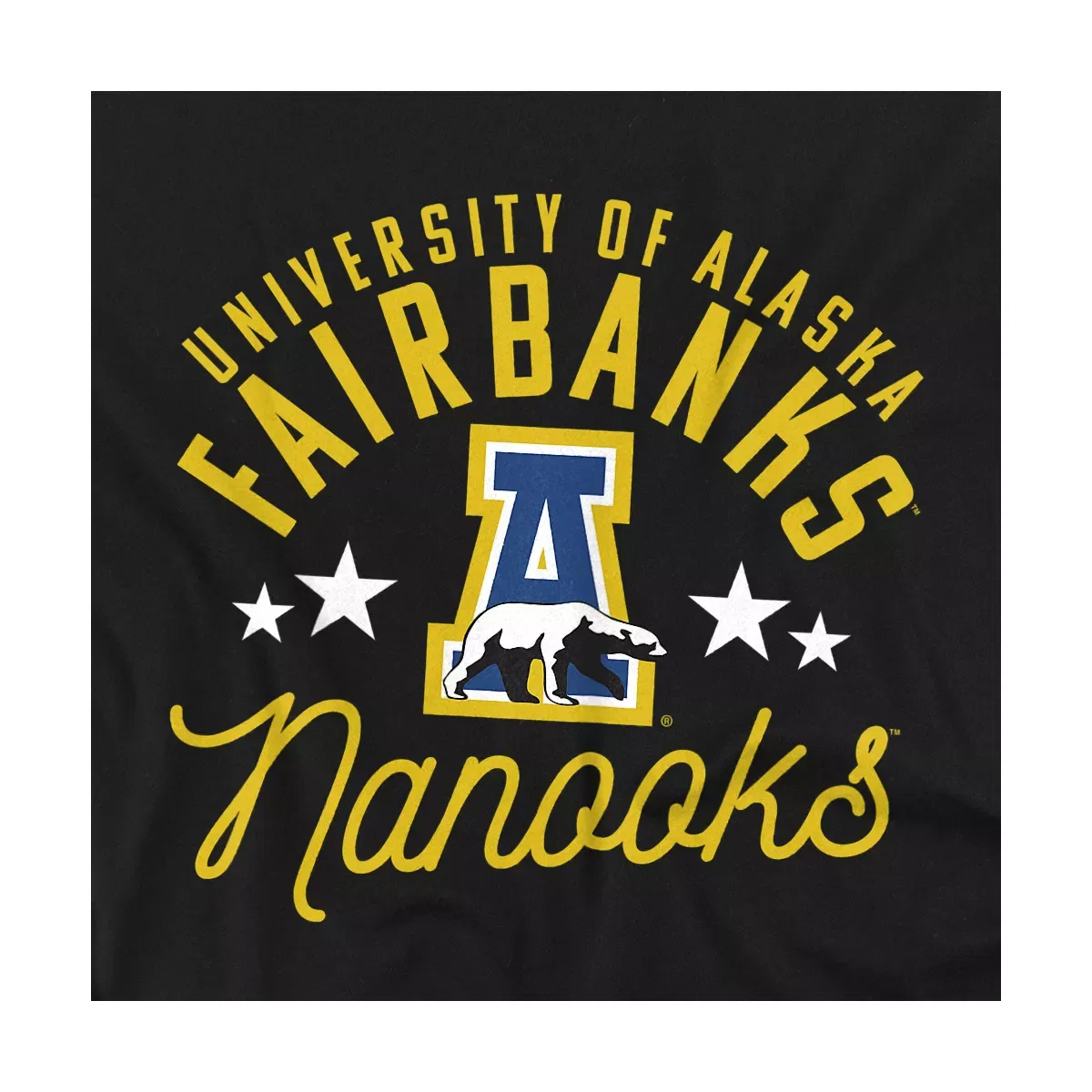 Детское боди-комбинезон с принтом University Of Alaska, Fairbanks Nanooks NCAA, Black — фото 2