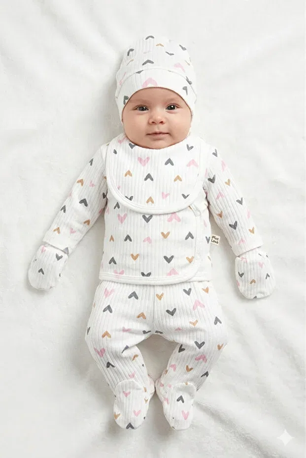 Детский комплект боди с принтом Baby Shez, Gray