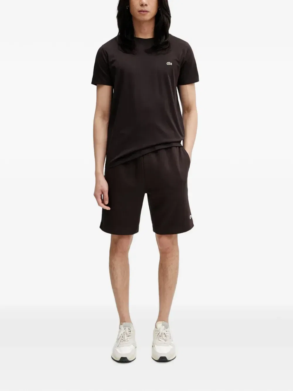 Шорты с эластичной талией и логотипом-нашивкой Lacoste, коричневый — фото 2