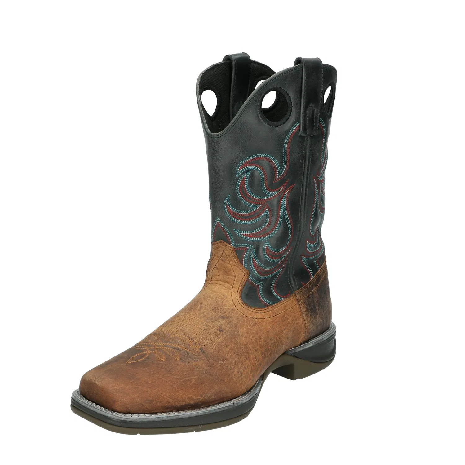 Детские ботинки для мальчиков с квадратным носком Leather Autry Western Boots Smoky Mountain Boots, Brown Black