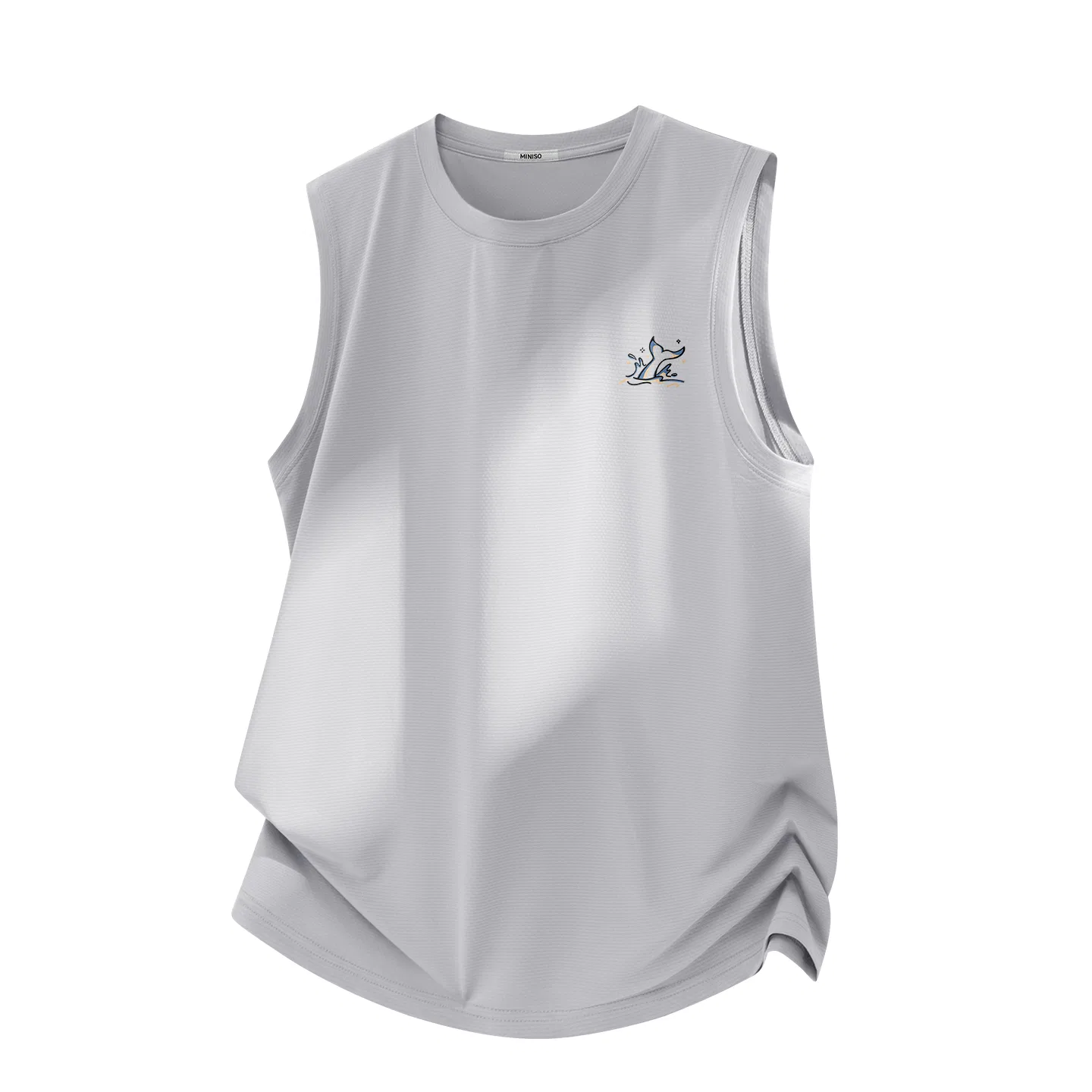 Детский топ без рукавов с защитой от солнца UPF50+ MINISO, Light Gray (Mb Whale Tail Chasing Waves Chest Logo)