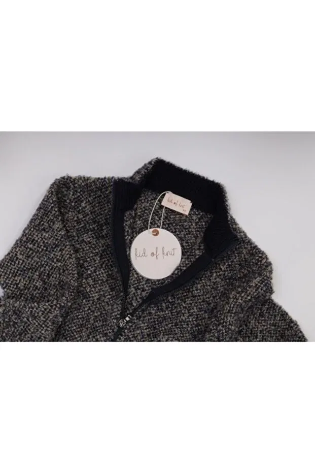 Детский кардиган на молнии для мальчиков Plain Kid Of Knit, Black Blend — фото 3