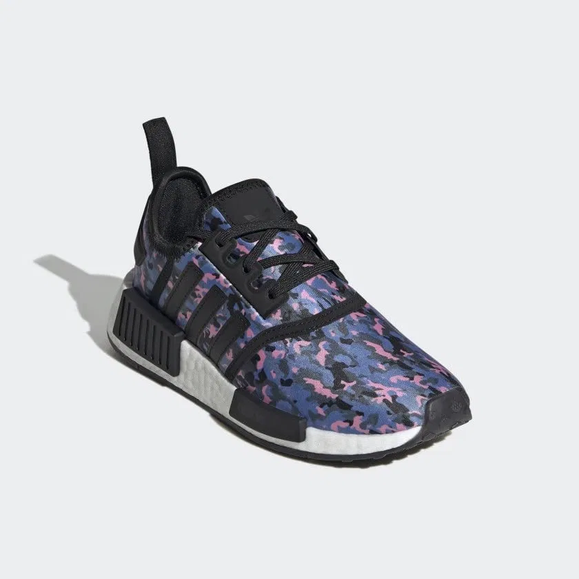 Детские туфли для мальчиков с полосками Nmd R1 Adidas, Black White Black — фото 4