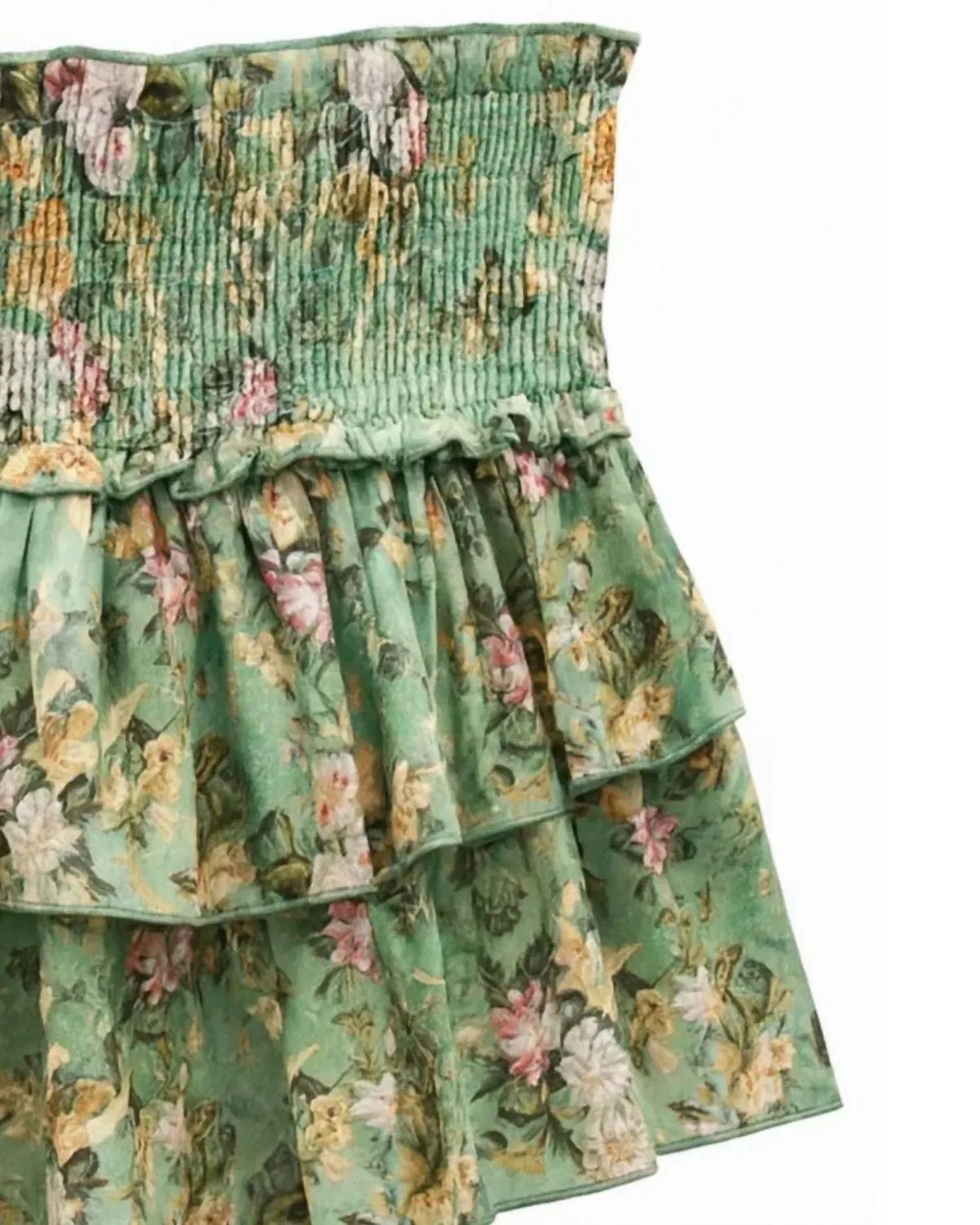 Детская юбка для девочек с оборками Bianca Skirt KatieJnyc, Sage Baroque Floral — фото 2