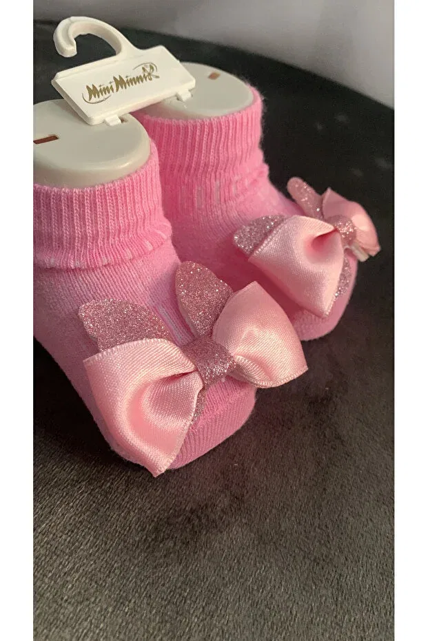 Детские носки для новорожденных с лентой Minimixbaby, Pink