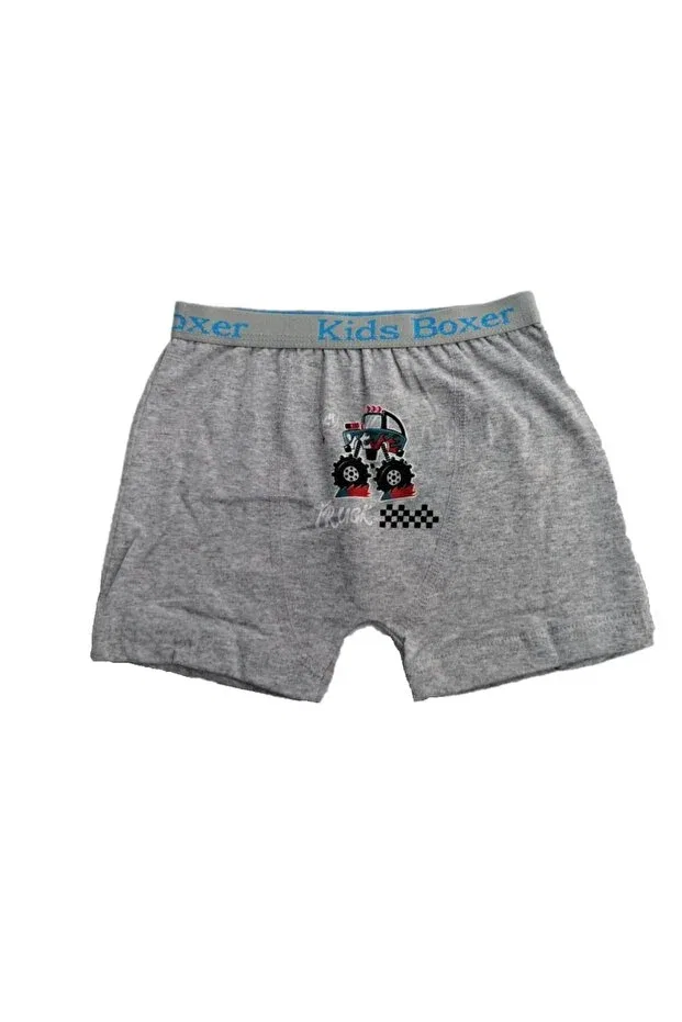 Детские боксеры для мальчиков с принтом Pack of 12 star boy lycra boxers Sedef Yildiz, Gri