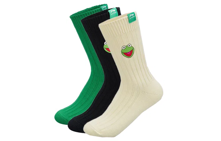 Детские носки с принтом Li-Ning, 3 пары, Black