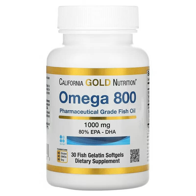 

Рыбий жир омега-800 California Gold Nutrition 1000 мг, 30 капсул