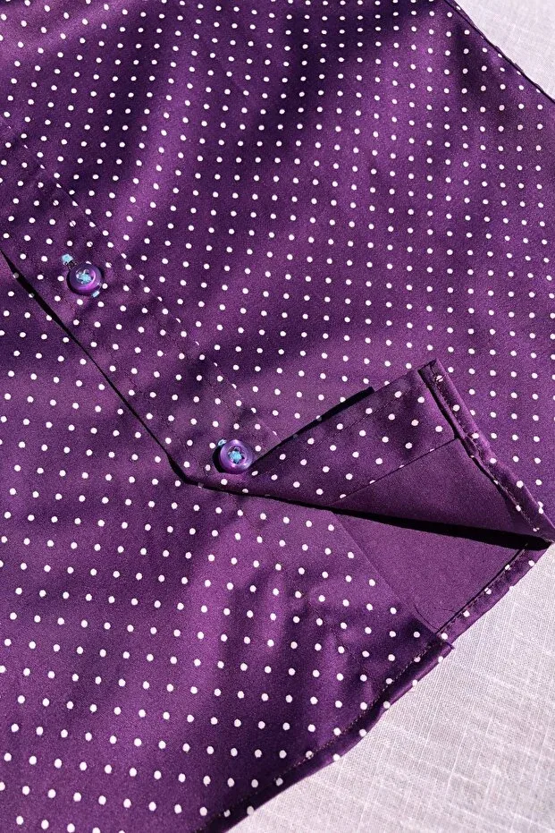 Детская рубашка для мальчиков с принтом Louis Kids, Purple — фото 3