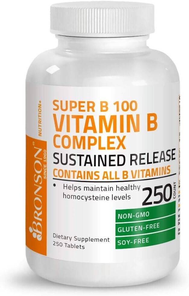 

Витамины группы B Bronson Super B Vitamin B Complex, 250 таблеток