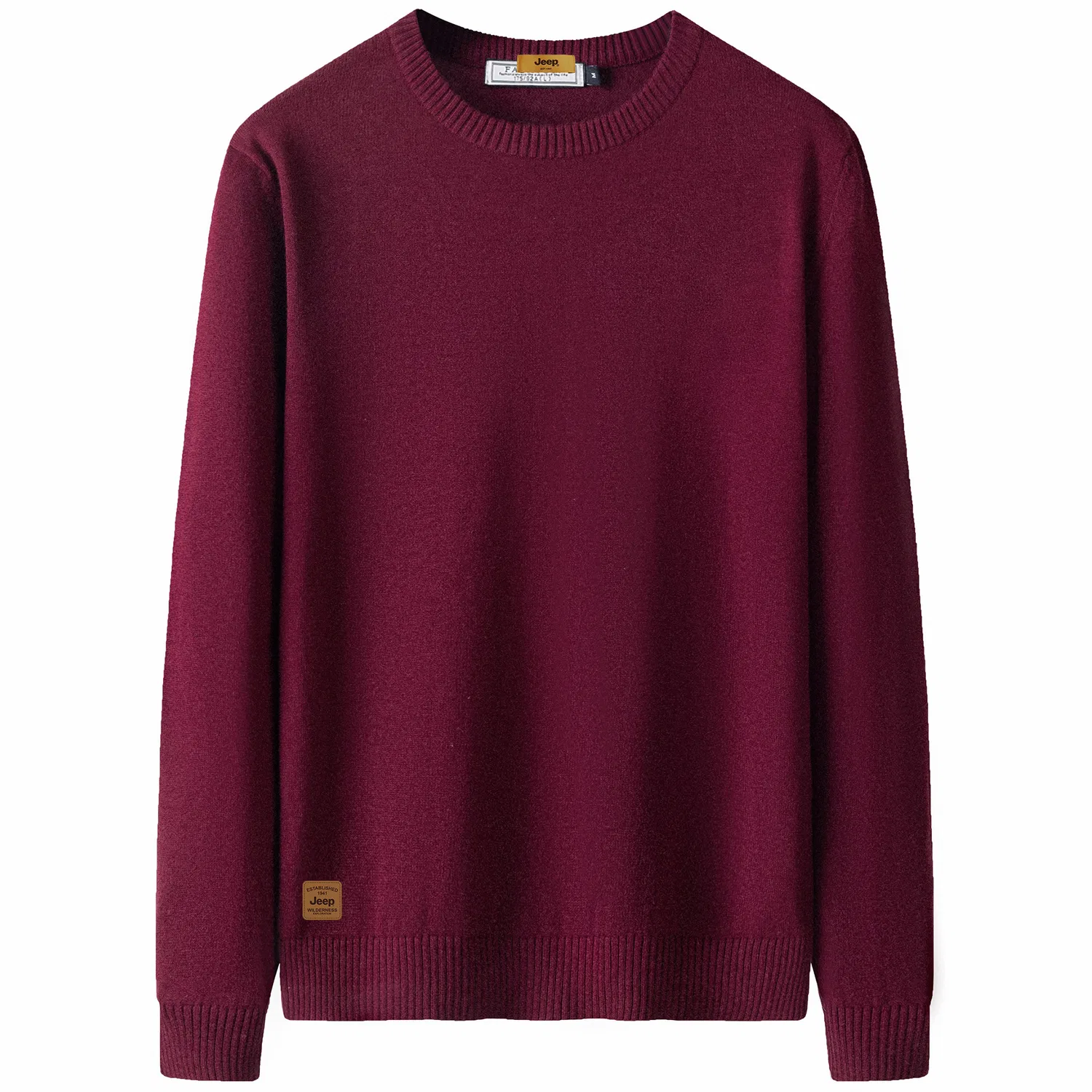 Детский свитер с круглым вырезом, прямой крой, Jeep Leisure Collection, Burgundy