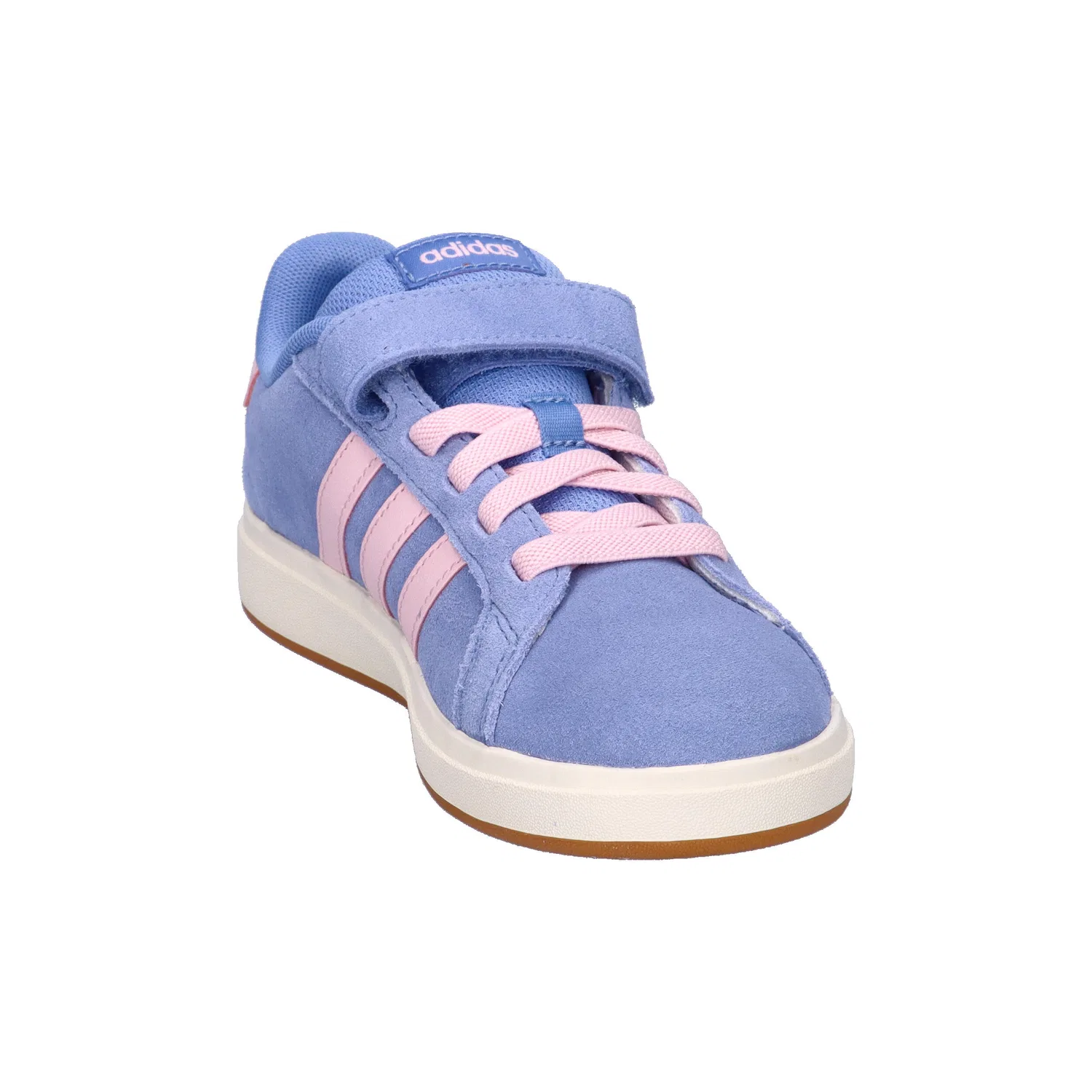 Детские кроссовки из замши Grand Court 00s EL C Adidas, Hellblau Rosa Weiss — фото 2