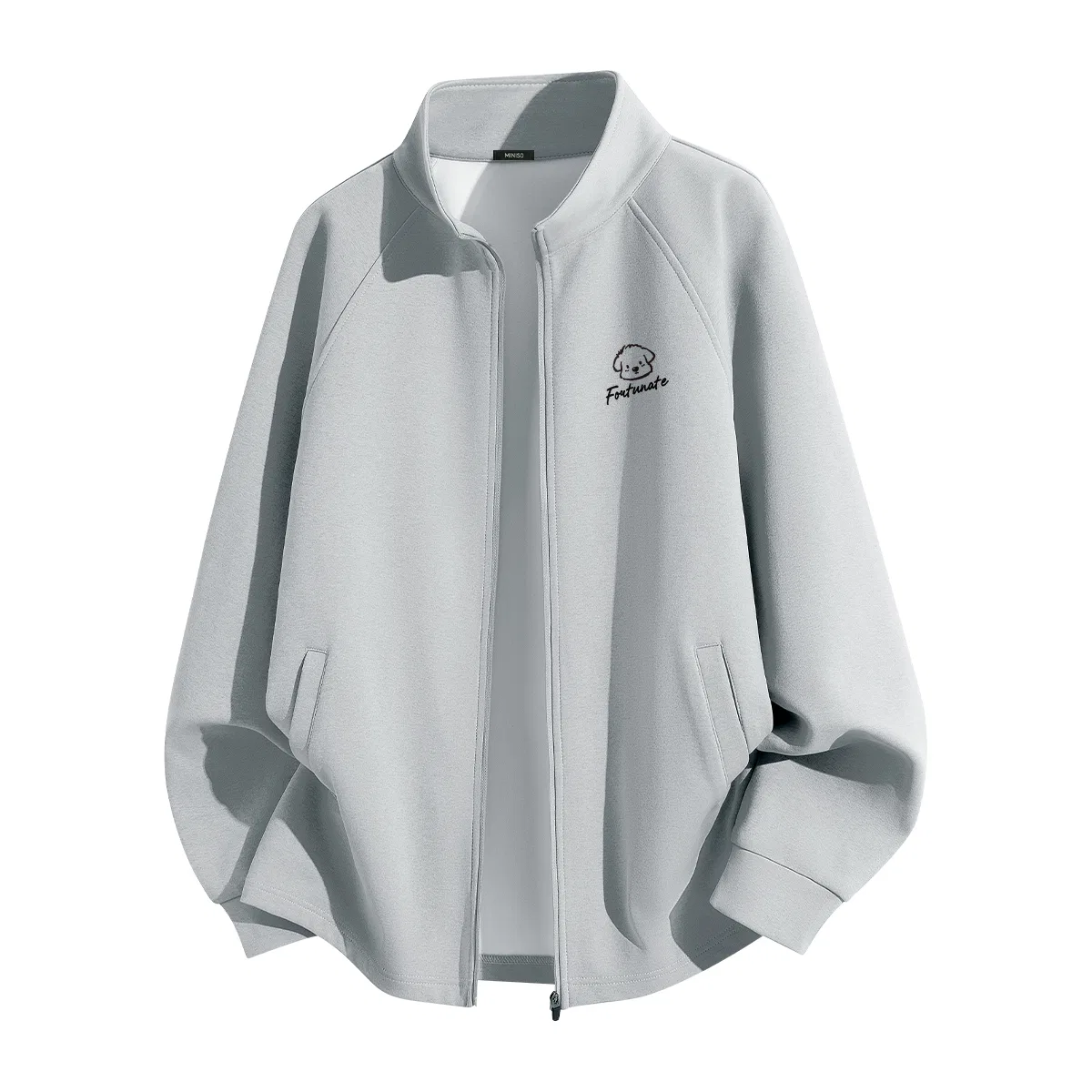 Детская куртка-пилот с воротником-стойкой Dai Dai Ai Dog Chest Badge MINISO, Army Green — фото 3
