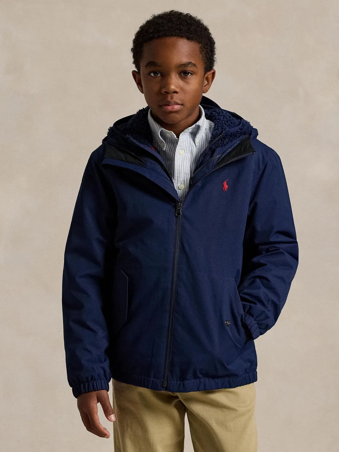 Куртка с капюшоном, водонепроницаемая Polo Ralph Lauren, синий