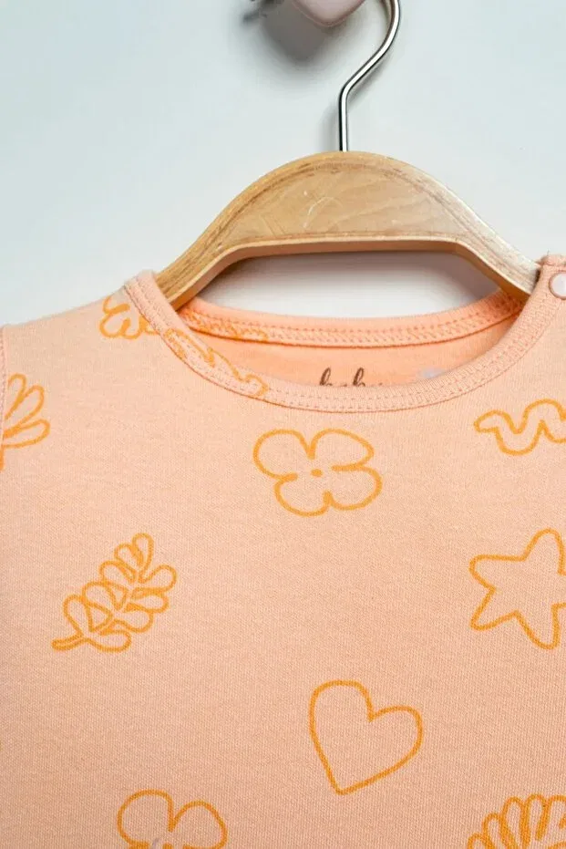 Детский комбинезон для девочек с принтом Basics For My Baby, Orange — фото 3