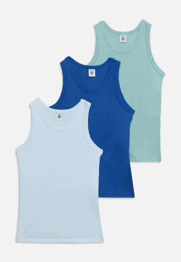 Комплект из 3 футболок хлопок Petit Bateau Light Green, Multi-coloured, светло-зеленый/мультиколор