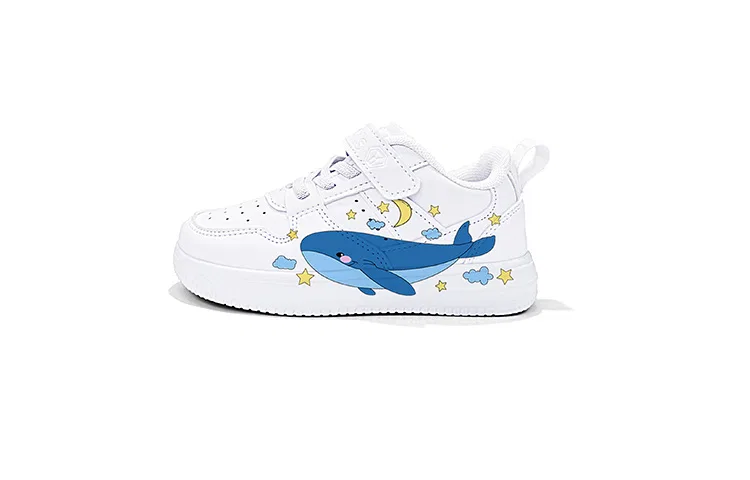 Детские кроссовки для скейтбординга с принтом Cute Whale ZLC1021D ZUOLENGCHAN, White Cute Whale